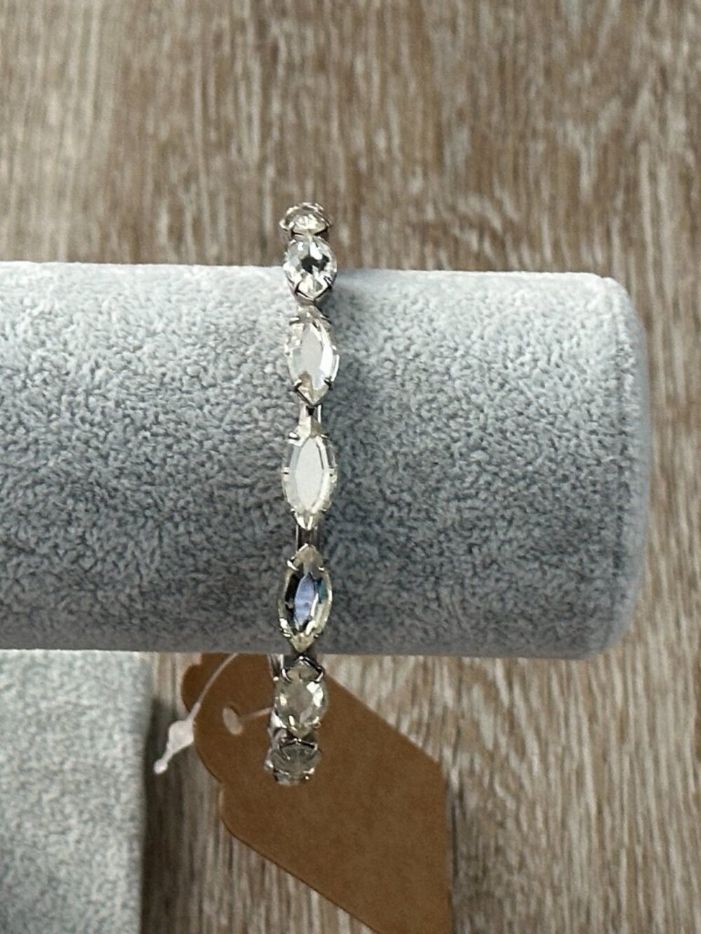 Gorgeous Bangle Bracelet with Prong Set Rhinestones Very Sparkly!